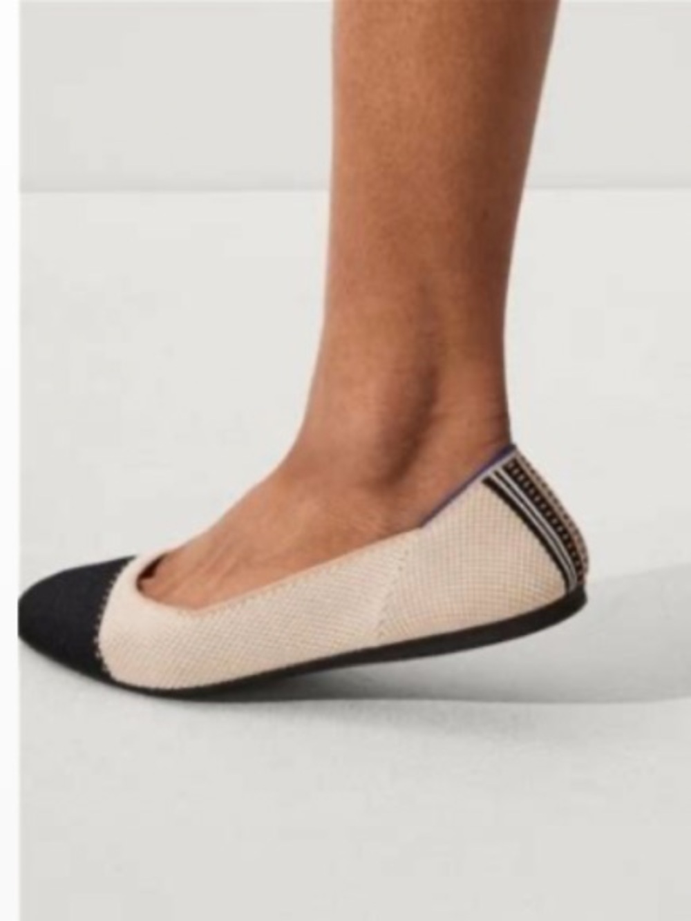 NWT Rothy’s Beige Black Woven Trim Tuxedo Flats Loafers Quiet Luxury Capsule 10